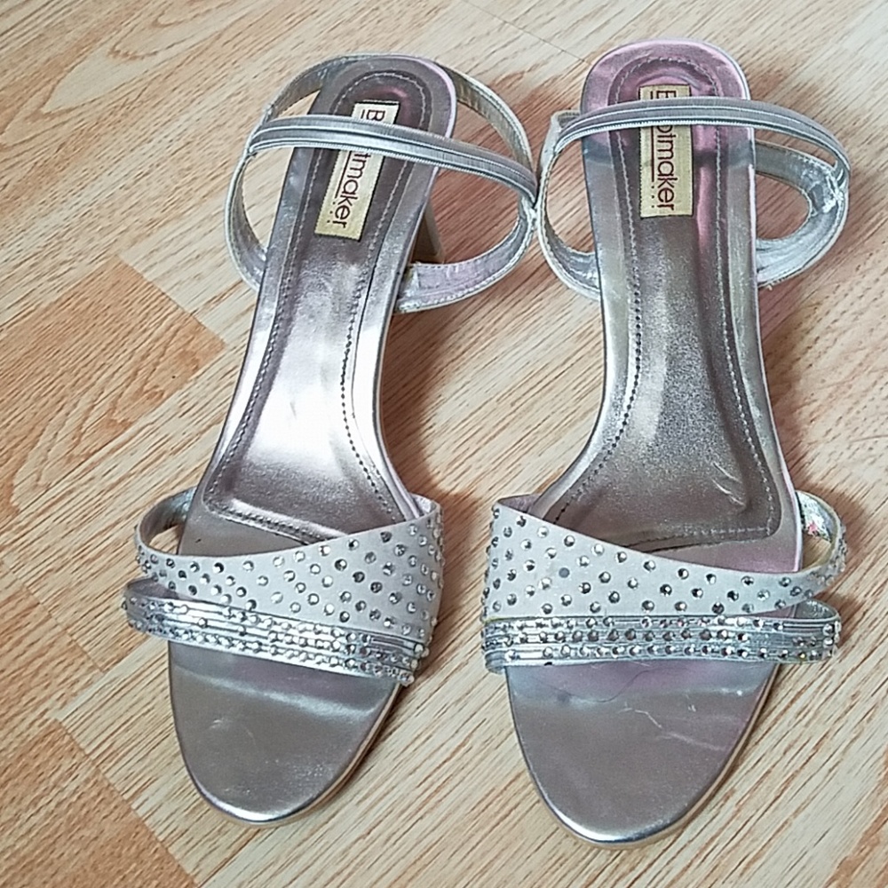 Silver high heels